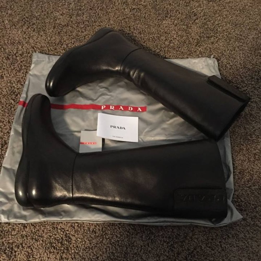 PRADA Napa Sport Logo Boot - Brand New